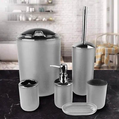 Immagine prodotto di Accessori per il bagno - Portasapone, portaspazzolini, portabicchiere, portarotolo - Grigio