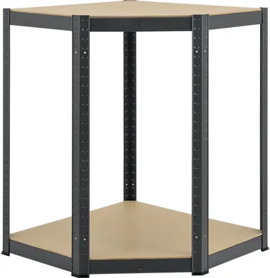 Produktbild von Juskys Eckregal Lageregal Corner Basic 180 x 70 x 40-70 cm grau - 875 kg - 5 Böden - Metall verzinkt - Schwerlastregal Steckregal Kellerregal Grau