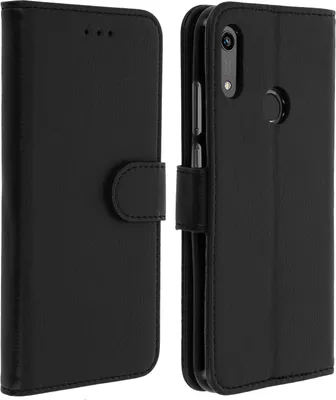 Produktbild von Avizar, Klappetui aus Kunstleder für Honor 8A / Huawei Y6 2019, Schwarz