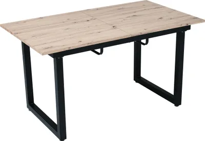 Produktbild von Meubles Cosy Ausziehbarer Esstisch aus Holz im Retro-Stil mit schwarzem Metallgestell, Industriestil