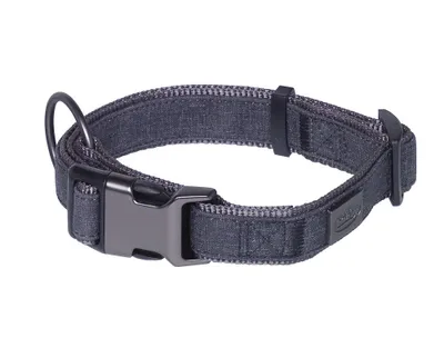 Produktbild von Nobby Halsband Linen Deluxe schwarz/grau, Verstellmöglichkeit: 45-65 cm