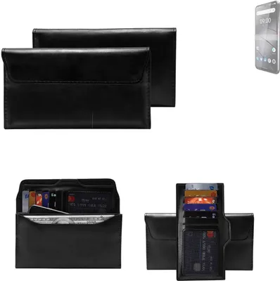 Produktbild von K-S-Trade Handy Hülle kompatibel mit Gigaset GS5 Pro SE Schutz Hülle Tasche Schutz Case Handytasche Kunstleder schwarz, 1x