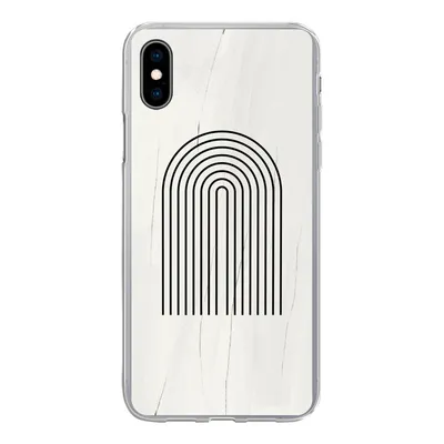 Produktbild von MuchoWow® Handyhülle Schutzhülle Hülle für iPhone Xs Farbe - Regenbogen - Schwarz - Weiß Silikon Softcase Handy Hülle - Handytasche