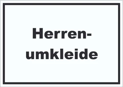 Produktbild von Herrenumkleide Aufkleber mit Text waagerecht A6 (105x148mm)