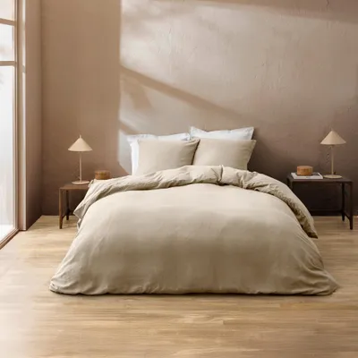 Image de Parure de lit - Douceur d'Intérieur - Clara - Coton - 240x220cm - beige