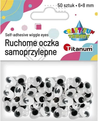 Image de Yeux autocollants sans cils 6x8mm ovale 50pcs