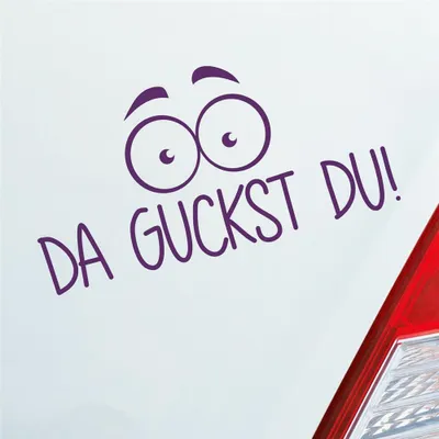 Produktbild von Auto Aufkleber Da guckst du! Augen wundern 19,4x10 cm Lila Sticker Heckscheibenaufkleber