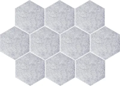 Immagine prodotto di QUVIO Memo Board Bacheca esagonale - Organizzatore da parete - Set di 10 tessere - Grigio