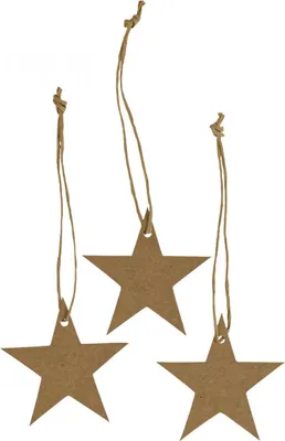 Produktbild von Geschenkanhänger Weihnachten Papier Stern Braun Ø5,5cm 100 Stück, Weihnachtsdeko, Geschenkverpackung