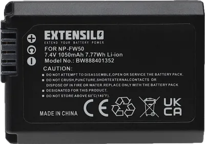 Produktbild von EXTENSILO Akku kompatibel mit Sony Smartshot ILCE-QX1 Kamera (1050 mAh, 7,4 V, Li-Ion)