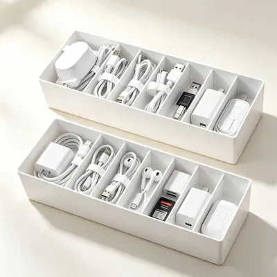 Image de Lot de 2 organisateurs de câbles avec 14 attaches de câble