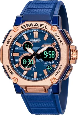 Produktbild von SMAEL TR-14091 Herren Sportuhr - Blau/Golden/Rosa KP14091