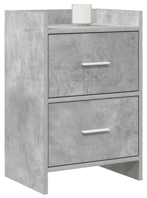 Produktbild von vidaXL Nachttische 2 pcs Betongrau 40 x 30 x 60 cm Holzwerkstoff