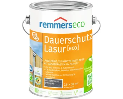 Produktbild von Remmers Dauerschutz-Lasur [eco] anthrazit 2,5 l