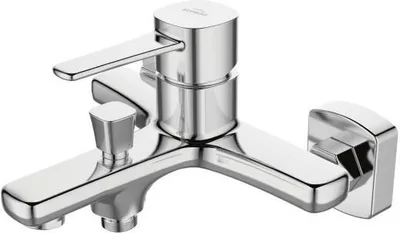 Produktbild von Invena | Elegante Badewannenarmatur - Chrom - Einhebelmischer - Perlator - Wandarmatur