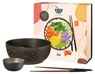 Imagen del producto de Conjunto de tazones para poké bowl de ASA, color mangostán