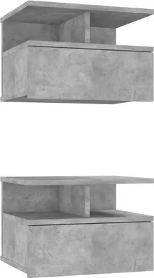 Immagine prodotto di Comodini Pensili 2pz Grigio Cemento 40x31x27cm in Multistrato