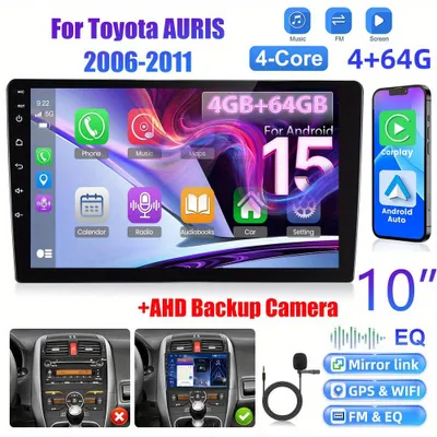 Image de Autoradio Toyota Double Din - Système audio de voiture avec Android Auto - Autoradio tactile - Lecteur multimédia