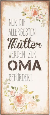 Produktbild von Clayre & Eef Textschild 13x30 cm Beige Metall