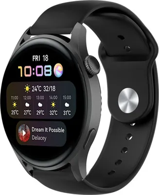 Produktbild von Strap-it Huawei Watch 3 (Pro) Sportarmband (Schwarz)
