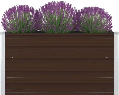 Obrázok produktu pre The Living Store Zvýšená posteľ 100 x 100 x 45 cm Pozinkovaná oceľ Hnedá
