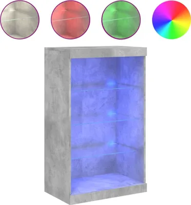 Produktbild von Sideboard mit LED-Leuchten Betongrau 60,5x37x100 cm