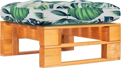Image de Tabouret de jardin en bois de pin imprégné brun miel