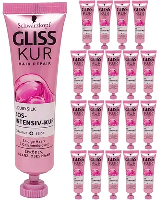 Produktbild von Schwarzkopf Gliss Kur Haarkur Liquid Silk SOS Intensiv Kur mit Seide 20x 20ml