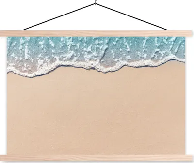 Produktbild von MuchoWow® Textilposter Strand - Meer - Sand 60x40 cm mit holzfarbenen Rahmen - Bilder