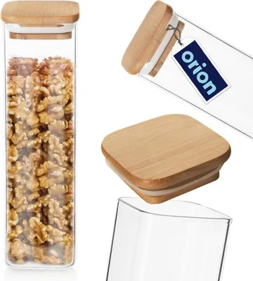 Image de Orion Récipient en verre pour aliments secs Bocal de stockage Bocal de cuisine avec couvercle et joint 600 ml