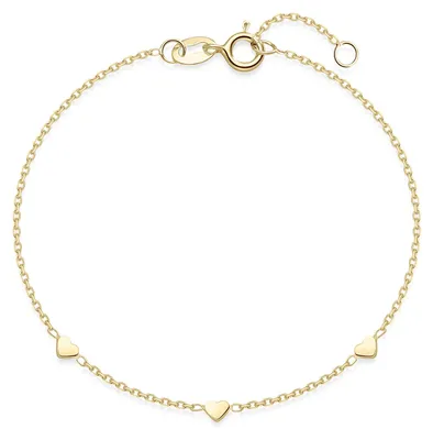 Produktbild von MATERIA by Matthias Wagner Herz Armband Gold 925 Silber vergoldet 16,5cm+2cm SA-104-Gold
