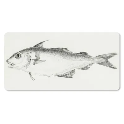 Produktbild von MuchoWow® Mauspad Mousepad Fisch, links - Gemälde von Jean Bernard 60x30 cm - Mousepads - Maus Mat - Pad - Mausunterlage - Nachhaltig