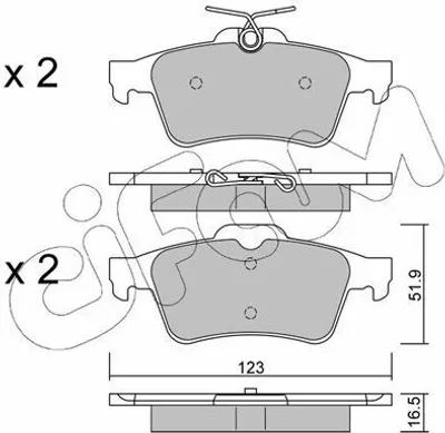 Produktbild von CIFAM 822-337-1 Bremsbeläge Satz Hinten Bremsklötze für FORD Focus II Schrägheck (DA, HCP, DP) Focus II Kombi (DA, FFS, DS) FOCUS III C-Max II