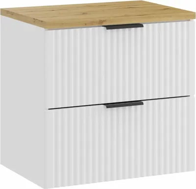 Zdjęcie produktu dla Stylowy Zestaw Łazienkowy 60 Cm Z Blatem Dąb Artisan