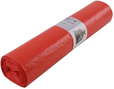 Produktbild von HYGOSTAR Abfallsäcke ECO, 120 Liter, 35 my, LDPE-Folie, 1 Rolle à 25 Säcke, rot