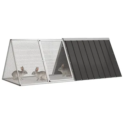 Image de vidaXL Cage à lapins Anthracite 201,5x80,5x71 cm Acier galvanisé