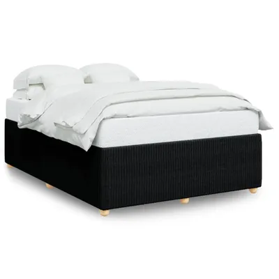 Image de Cadre de lit sans matelas noir 140x200 cm tissu