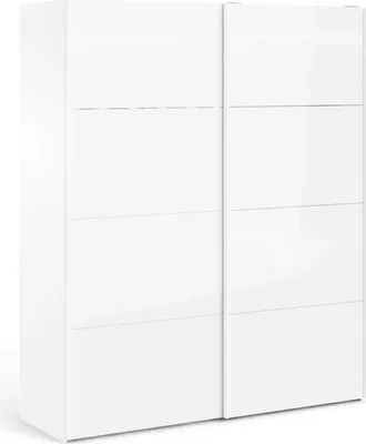 Immagine prodotto di Dmora Guardaroba 2 Ante Badesse 62x220.4h cm Bianco Bianco Lucido, Appendiabiti 2 Ante