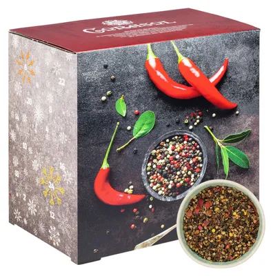 Produktbild von Corasol Premium Chili & Pfeffer Adventskalender mit 12 Chili & 12 Pfeffersorten, die Gewürz Gourmet Geschenkidee für Männer (149 g)
