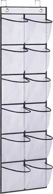 Produktbild von 12/24 Grids Schuhregal Aufbewahrungstasche Transparent Oxford Tuch PVC Organizer Mehrschichtiger handwaschbarer Schuhhalter