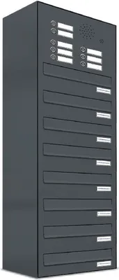 Produktbild von 8er Briefkastenanlage für Tür- Zaundurchwurf Klingel RAL 7016 Anthrazit