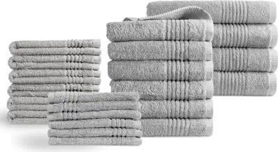 Produktbild von PHLOX Handtücher 22 Teilig Set - 100% Baumwolle  600 g/m² - Weich, Frottee, Saugstark -  Creme Hellgrau