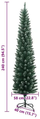 Productafbeelding van vidaXL Kunstkerstboom, slank model, 300 LED-lampjes, 240 cm