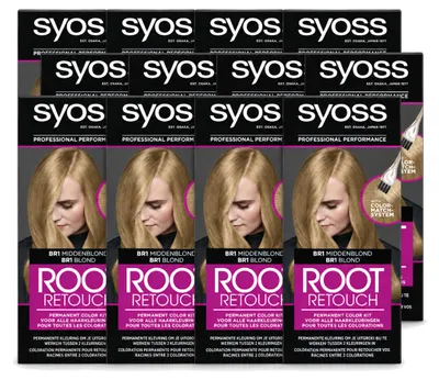 Produktbild von 12 x Syoss Root Touch-Up Haarfarbe BR1 Mittelblond - Vorteilspackung - 12 Stücke