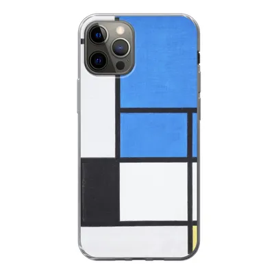 Produktbild von MuchoWow® Handyhülle Schutzhülle Hülle für iPhone 13 Pro Komposition mit Blau, Rot, Schwarz, Gelb und Grau - Piet Mondrian Silikon Softcase Handy Hülle - Handy-Tasche