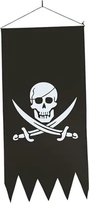 Imagen del producto de Bandera pirata para colgar, aproximadamente 43 x 86 cm
