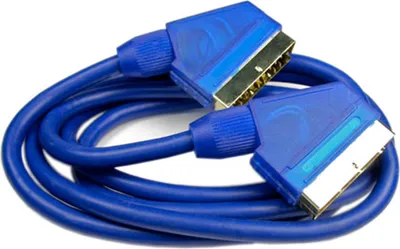Produktbild von Scart-Kabel 3,0m blau, vergoldet, voll beschaltet, 21-polig