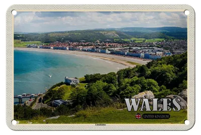 Produktbild von Blechschild Reise 18x12cm Wales United Kingdom Llandudno Seebad
