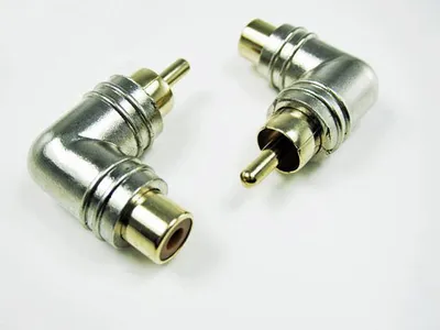 Produktbild von Vitalco RP13 RCA Winkeladapter mit Goldkontakten