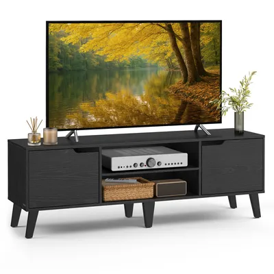 Produktbild von VASAGLE Fernsehtisch, Lowboard, TV-Schrank, Fernsehschrank, mit verstellbarer Ablage, für Fernseher bis zu 65 Zoll, Wohnzimmer, schwarz, KI-generiertes Bild